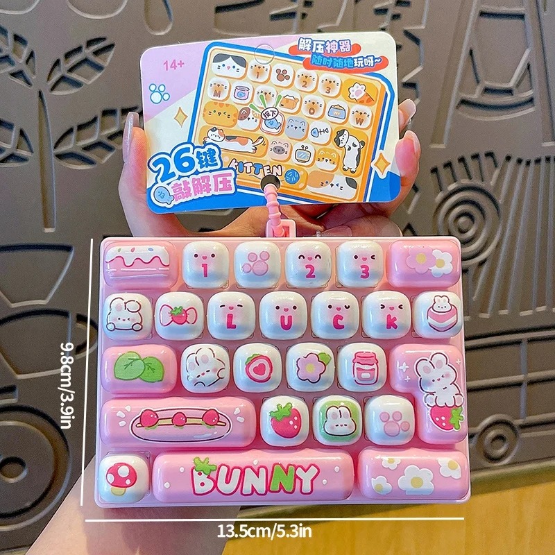Party Favor Bag - 26-Grid Anti-Stress Keyboard Keycap Clicker with