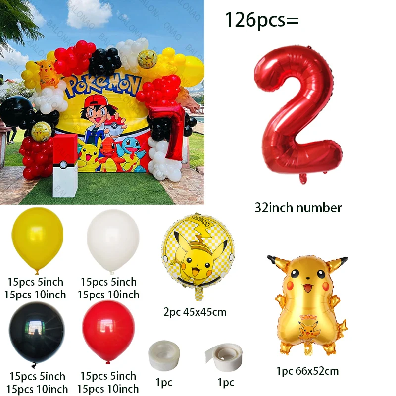 126pcs Cartoon Pikachu Theme B - Balloon Arch Kit recension och pris