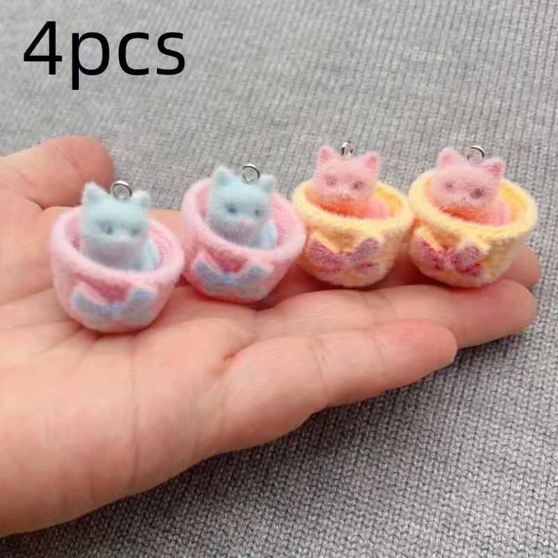 4pcs 3D plush resin cat pendan - Event Party recension och pris