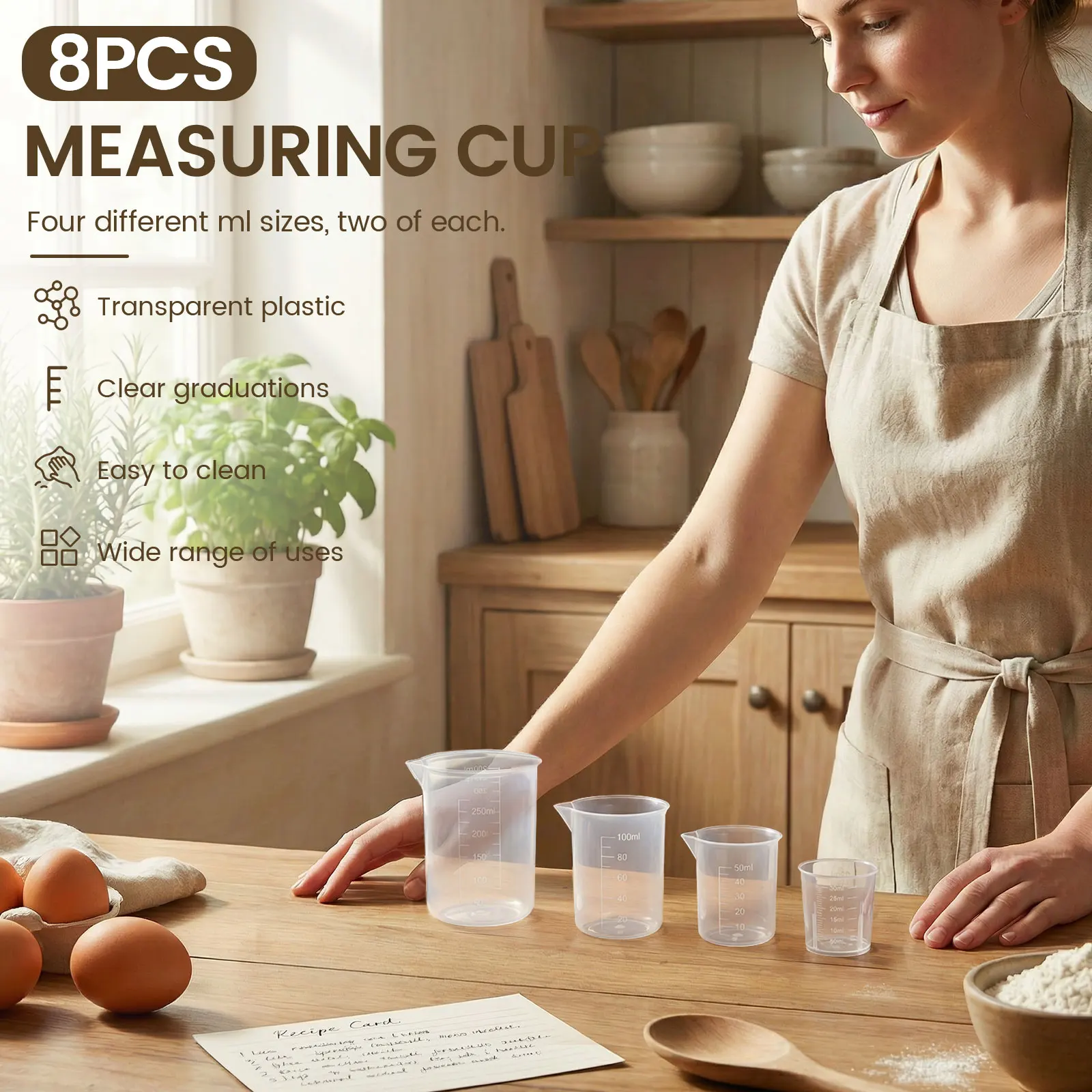 8 Pcs Plastic Measuring Cup Se - Plastic Cup 50Pcs recension och pris