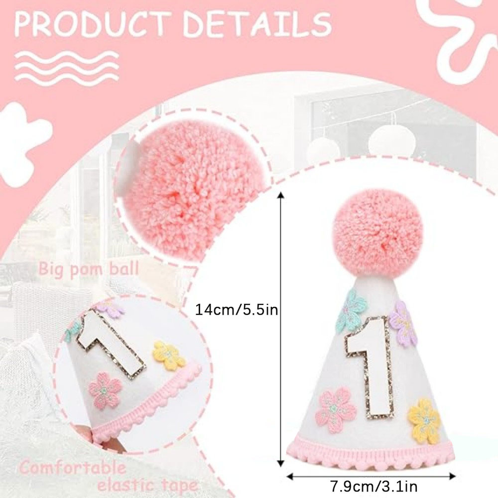 Colorful Floral Cone-Shaped Bi - Party Hat Cone recension och pris