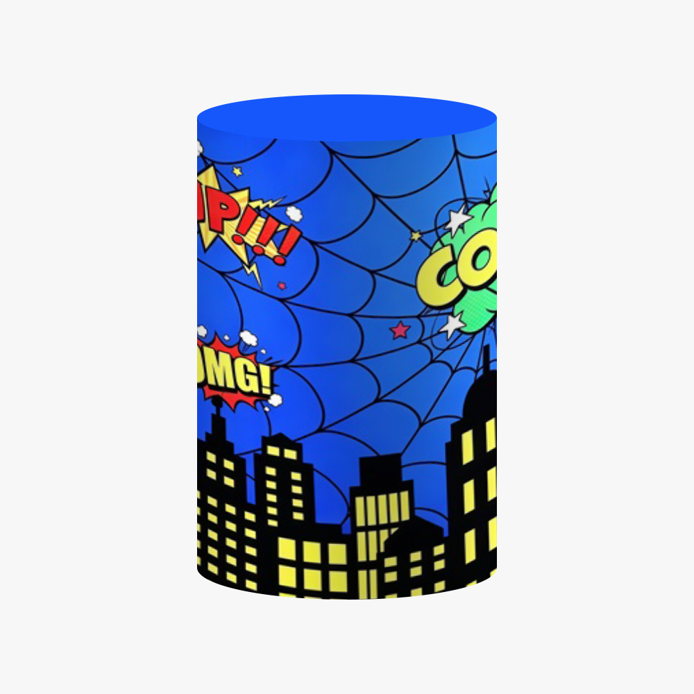 Comic Superhero Cylinder Cover - Dessert Table Backdrop recension och pris