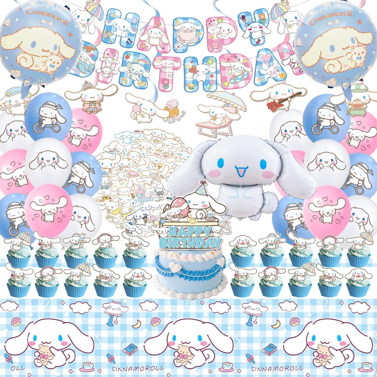 Cartoon Cinnamorolled Birthday - Table Cloth Disposable recension och pris
