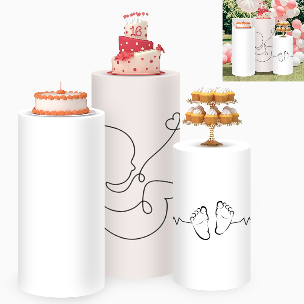 Yeele 3PCS Baby Silhouette Cyl - Dessert Table Backdrop recension och pris