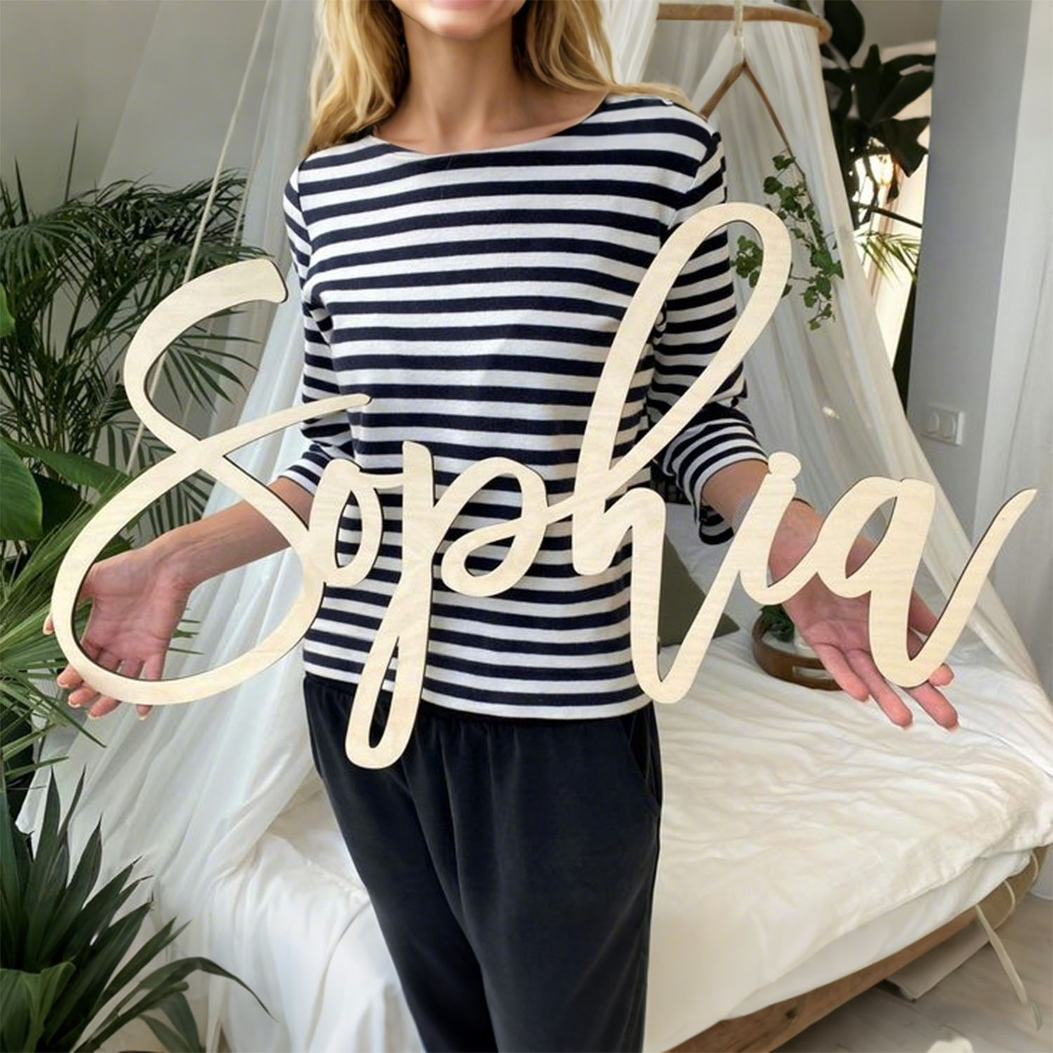 1pc personalized wooden surnam - Eve Party recension och pris
