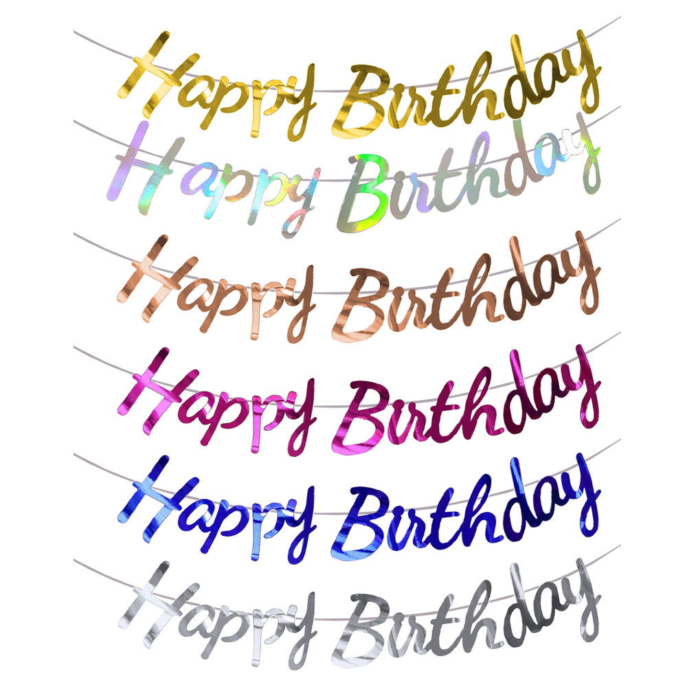 Happy Birthday Banner Gold Sil - Party Banner Gold recension och pris