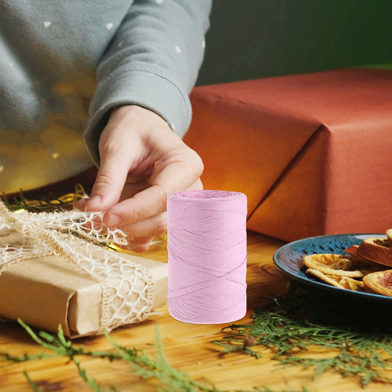 Raffia Paper Colored Flat Stri - Papercraft Supply Ribbon recension och pris