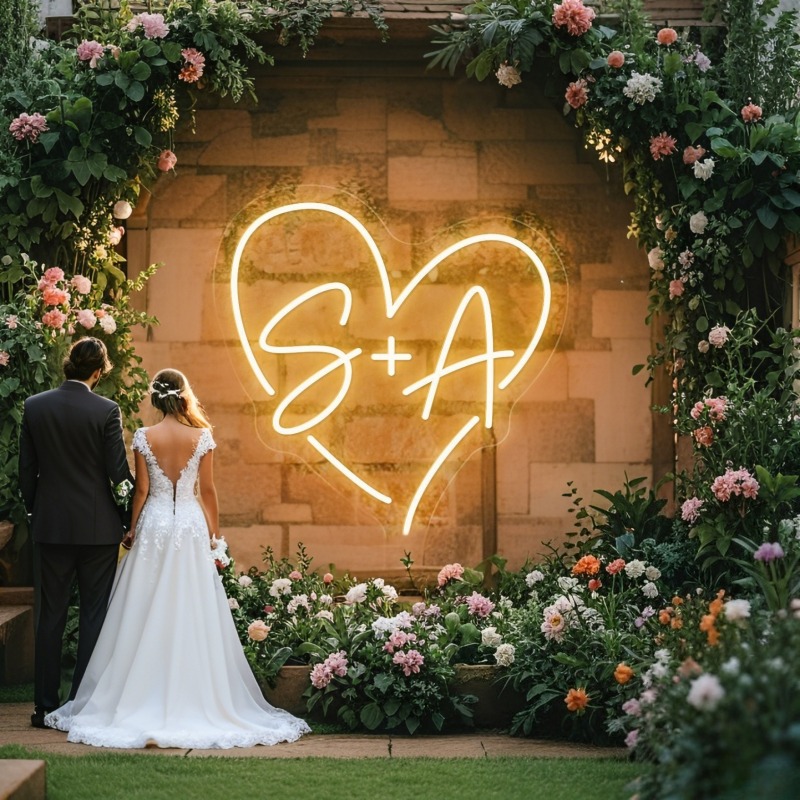 Custom Initials Heart LED Neon - Eve Party recension och pris