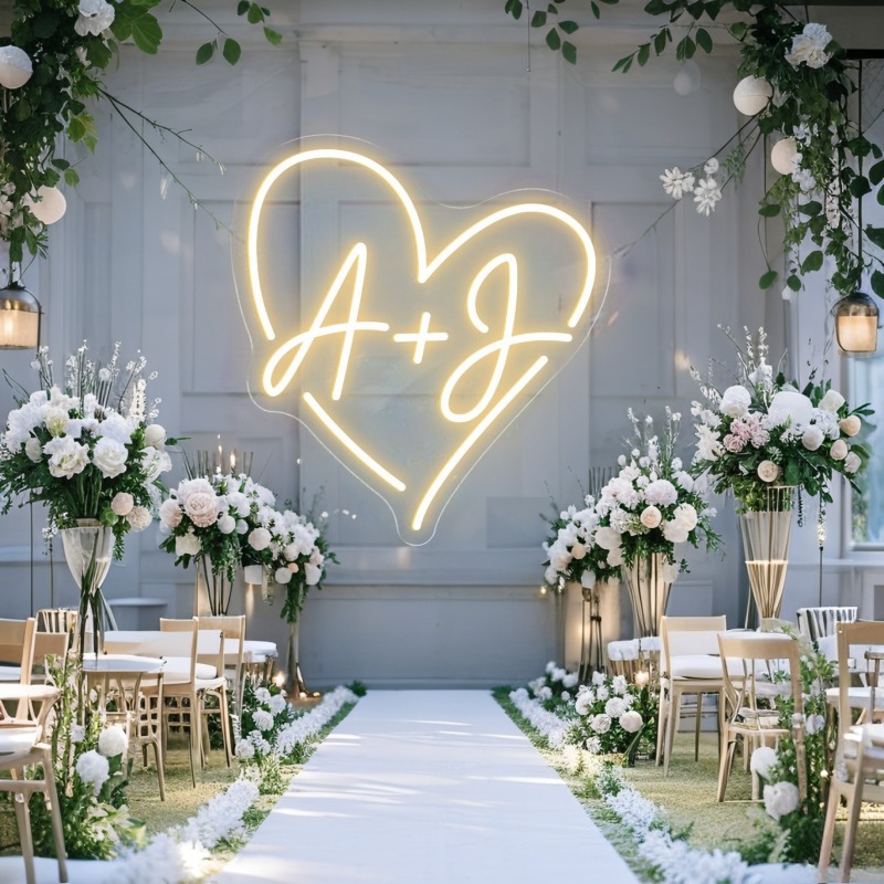 Custom Initials Heart LED Neon - Eve Party recension och pris