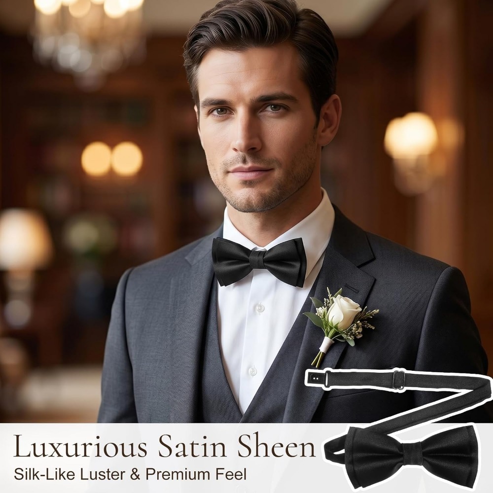 Men's Bow Ties, 2-Pack Solid C - Event & Party Supply recension och pris