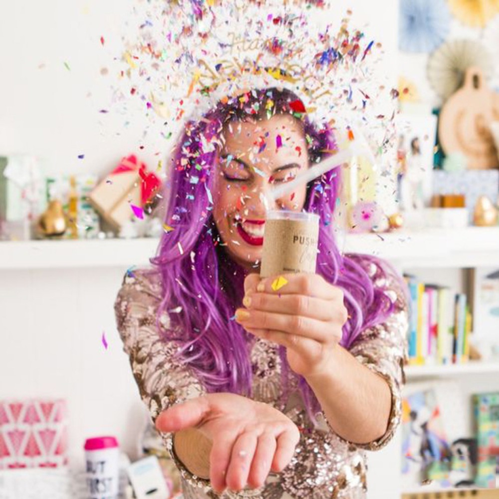 1Pcs Round Push Up Confetti Po - Confetti Cannon Tube recension och pris