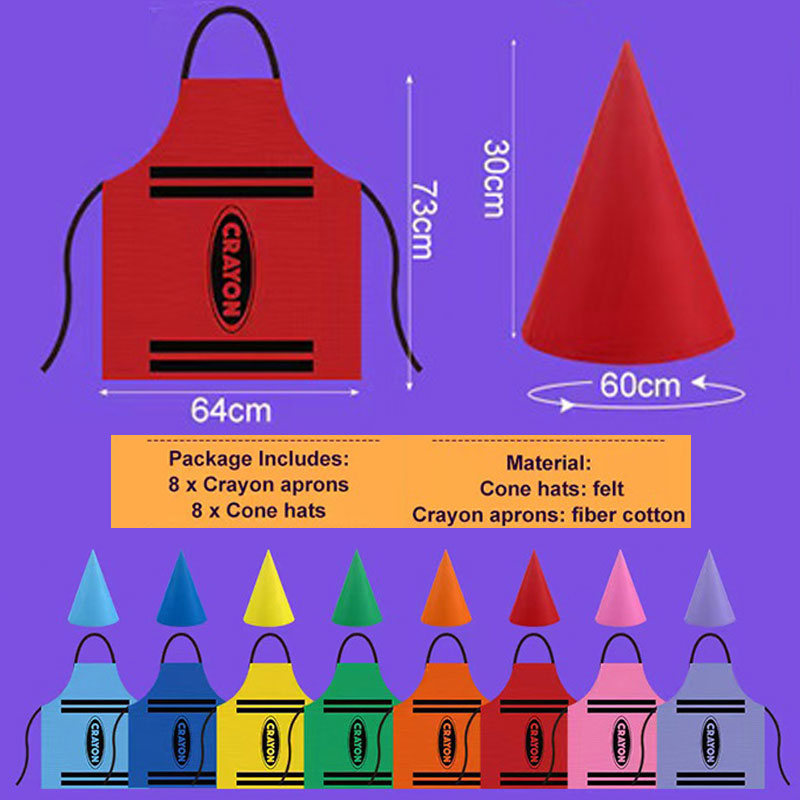 Colorful Crayon Themed Gnome S - Party Hat Cone recension och pris
