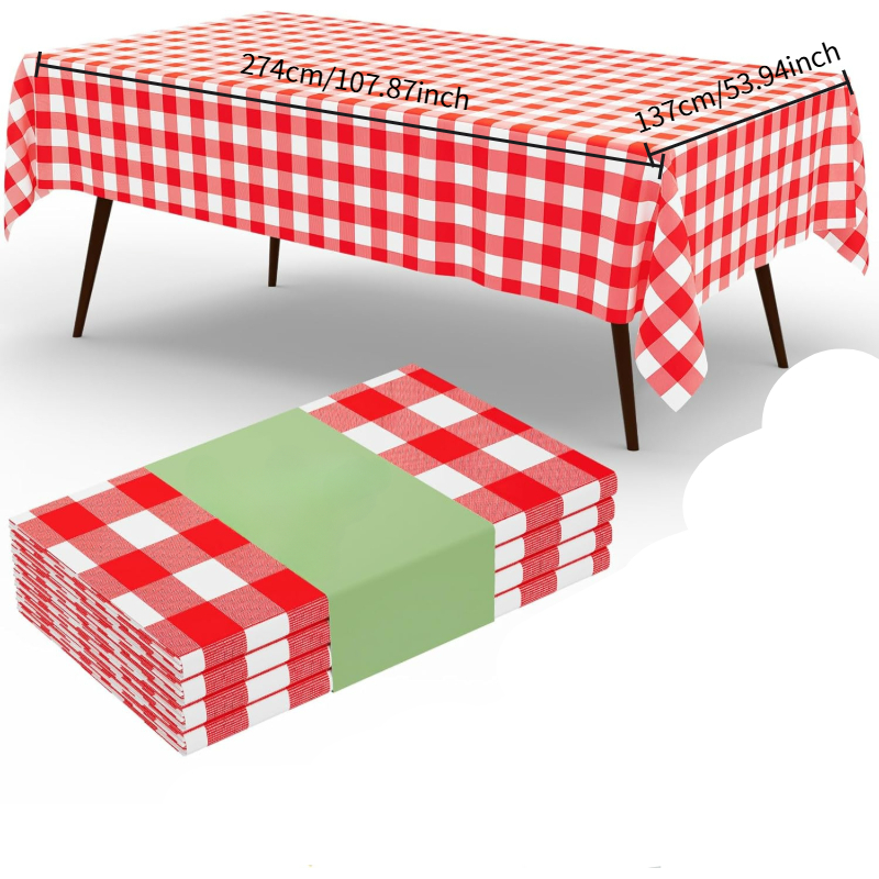 Rectangular Red White Checkere - Table Cloth Disposable recension och pris