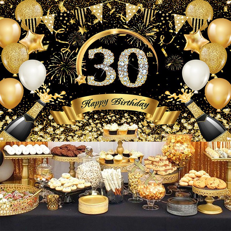 Happy 30th 40th 50th Birthday  - Party Banner Gold recension och pris