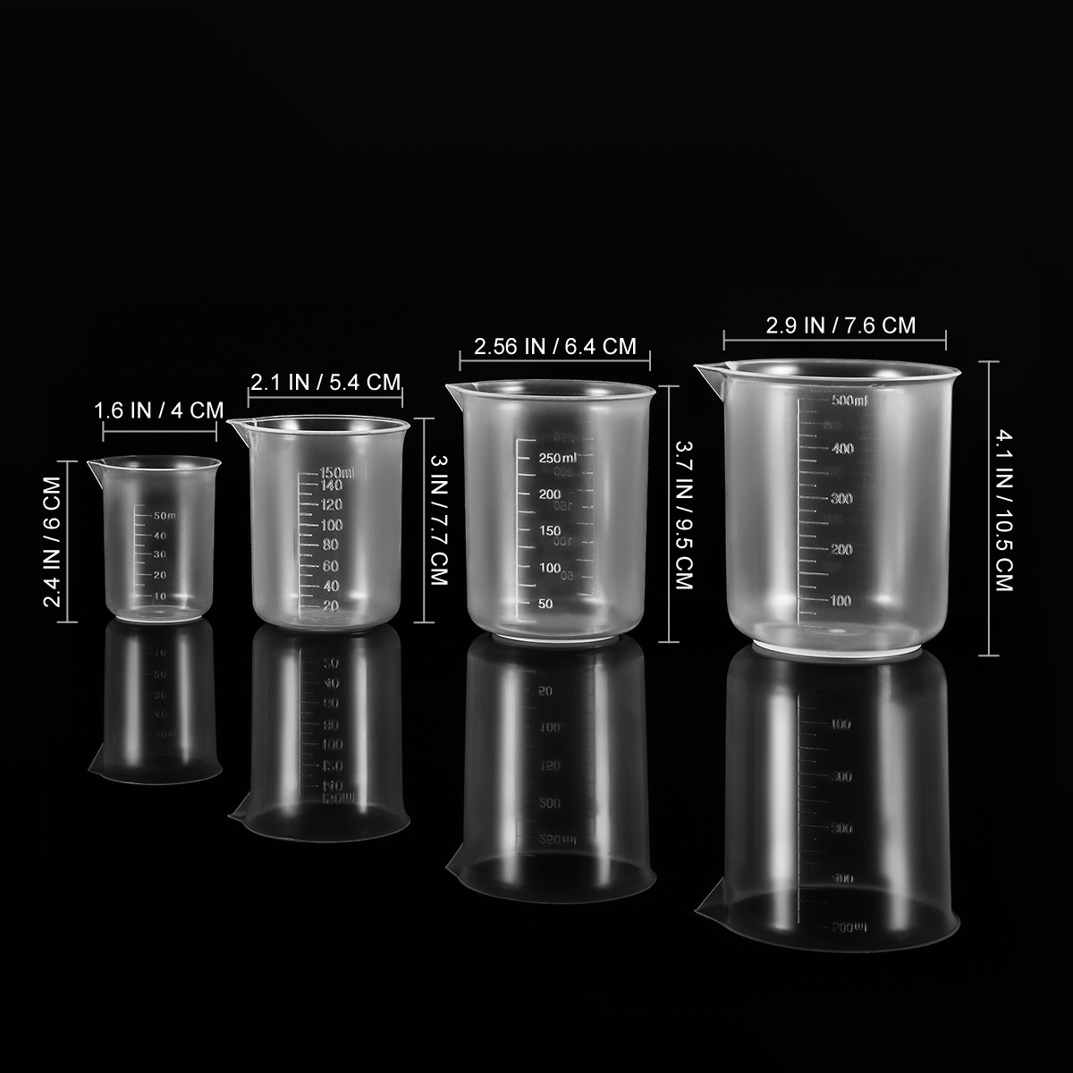 4pcs 50Ml 150Ml 250Ml 500Ml Pl - Plastic Cup 50Pcs recension och pris