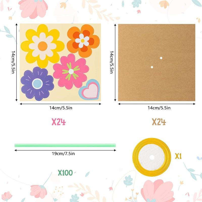 100Pcs DIY Flower Bouquet Kit  - Papercraft Supply Ribbon recension och pris