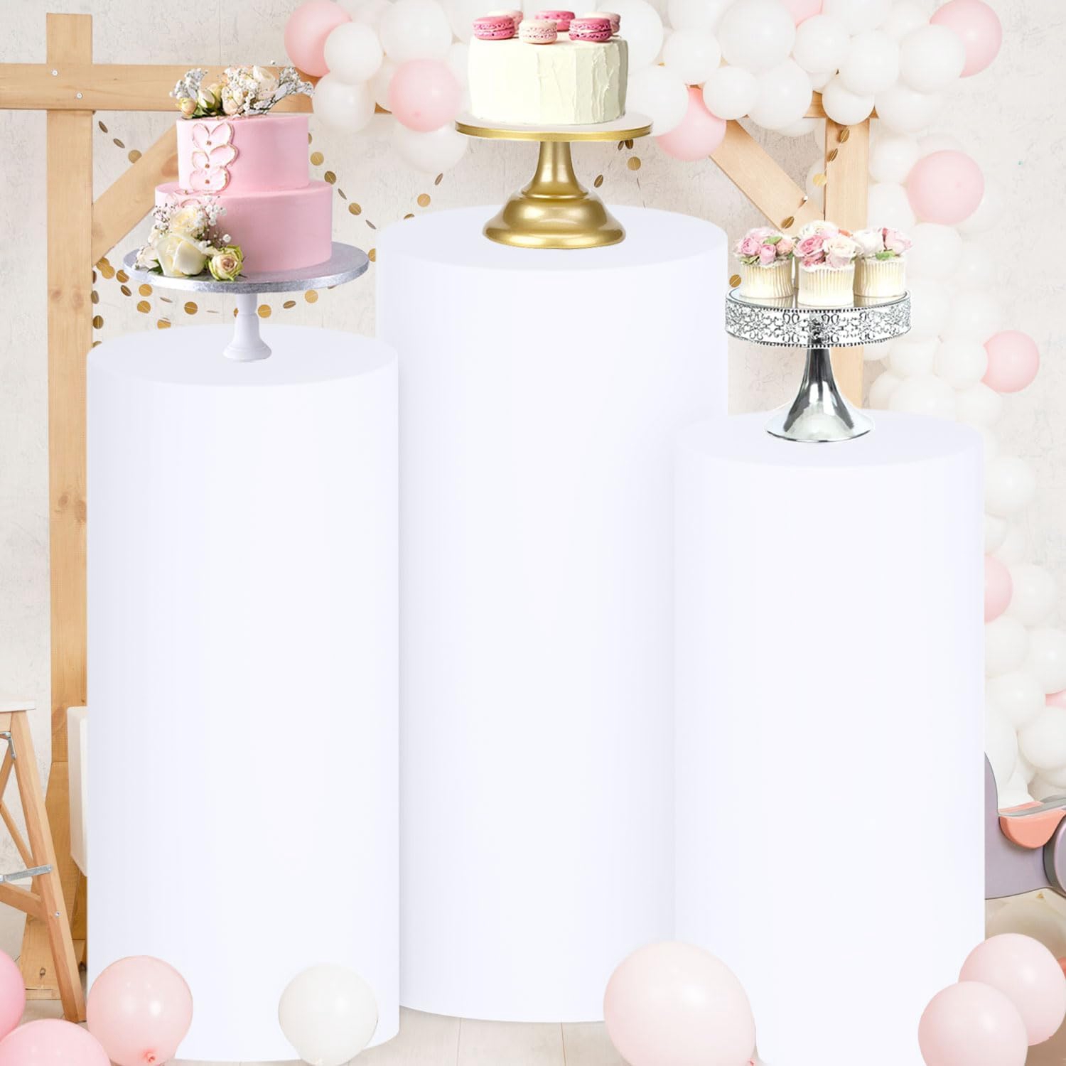 Yeele 1PCS/3PCS/5PCS White Cyl - Dessert Table Backdrop recension och pris