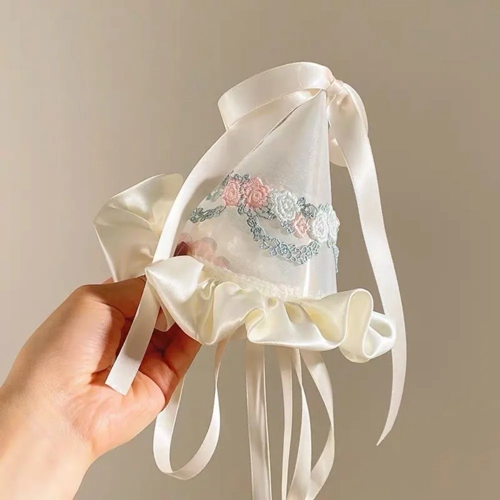 Cute Style Embroidery Mesh Bir - Party Hat Cone recension och pris
